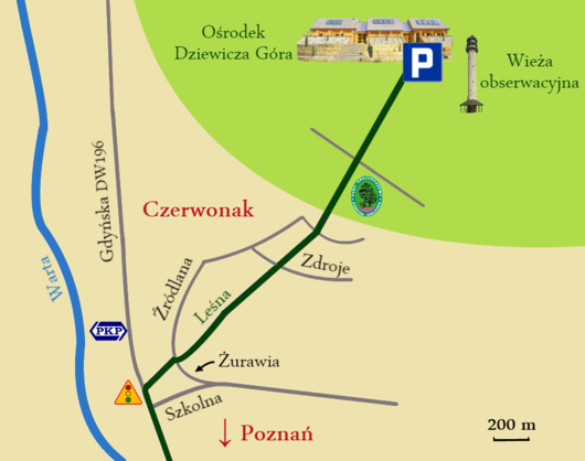 Ośrodek Edukacji Przyrodniczo-Leśnej Dziewicza Góra mapa dojazdu żródło: Nadleśnictwo Łopuchówko