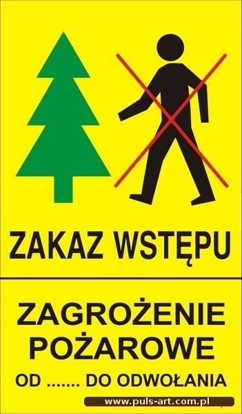 zakaz wstępu - zagrożenie pożarowe